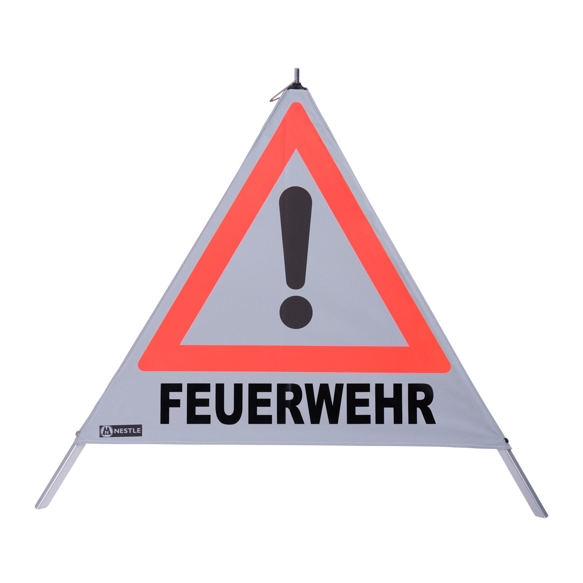 NESTLE Warnpyramide 90 cm, Achtung (VZ101), retroreflektierend, mit Feder NESTLE Warnpyramide 90 cm, Achtung (VZ101), retroreflektierend, mit Feder